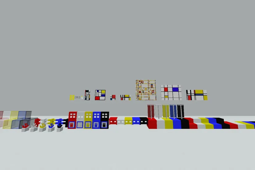 minecraft mondriaan bouwwedstrijd