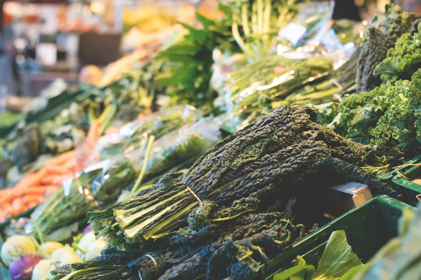 canva close up of vegetables in market