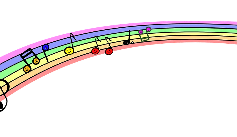 muzieknoten regenboog pixabay