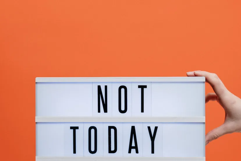 not today covid19 sign on wooden stool 3952231