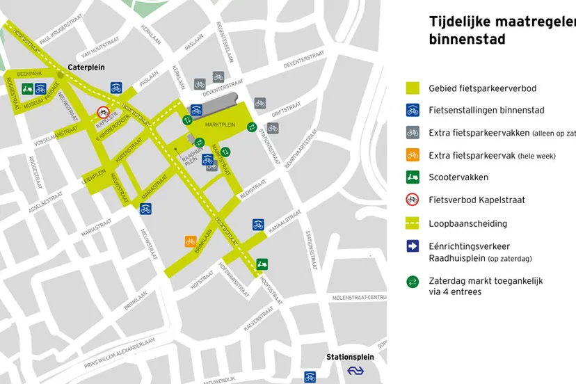 plattegrond binnenstad ivm corona gr