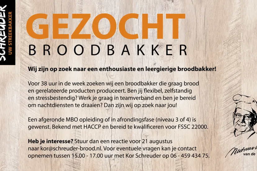schreuder vacature broodbakker beeld