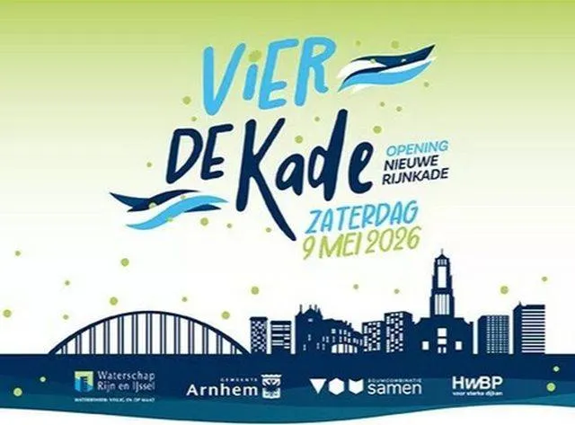 Vier de Kade.Opening nieuw Rijnkade.9 mei 2026.Gemeente Arnhem