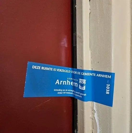 Pand in Johann de Wittlaan gesloten.Gemeente Arnhem