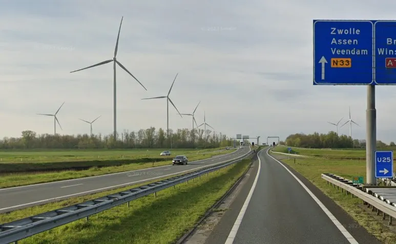 plaatsnaambord n33 zwolle assen veendam