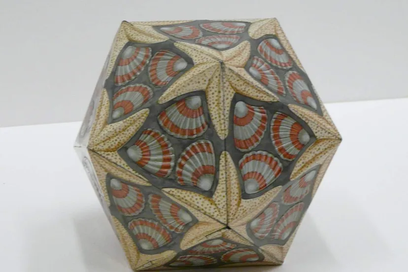 escherblik gemaakt in 1963 tgv 75 jarig jubileum van de vereenigde blikfabrieken