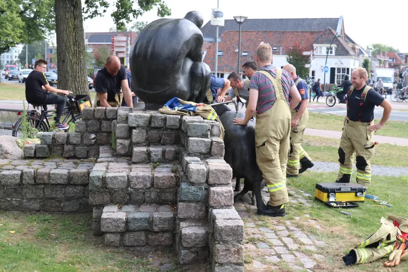 jongen vast in beeld