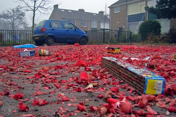 vuurwerk afval