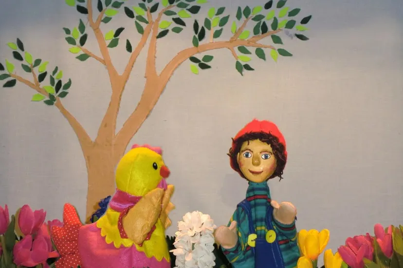 bloembolletjes bij poppentheater tingeling