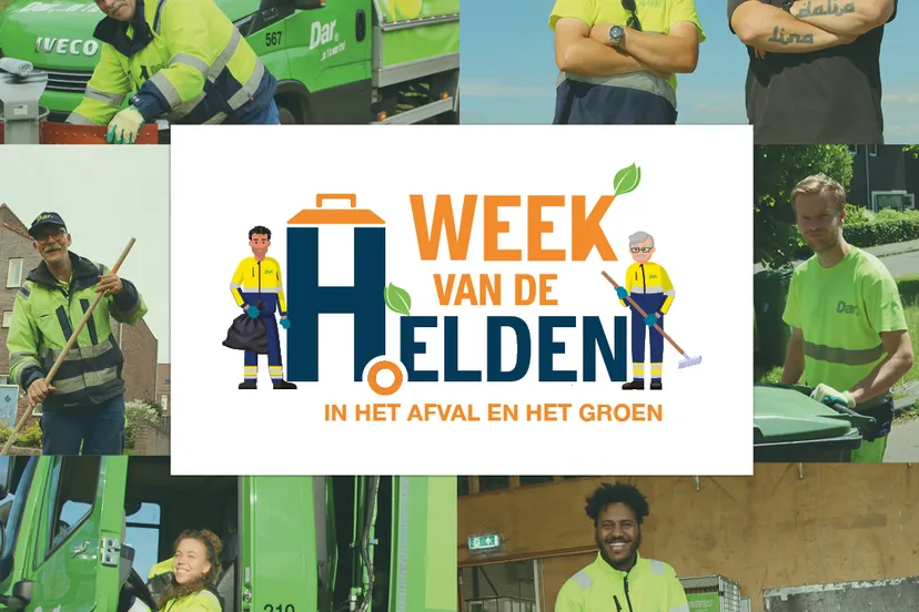 de week van de helden in het afval en het groen