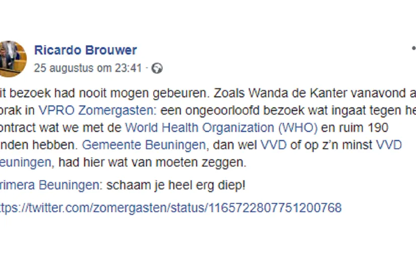 facebookpost ricardo brouwer