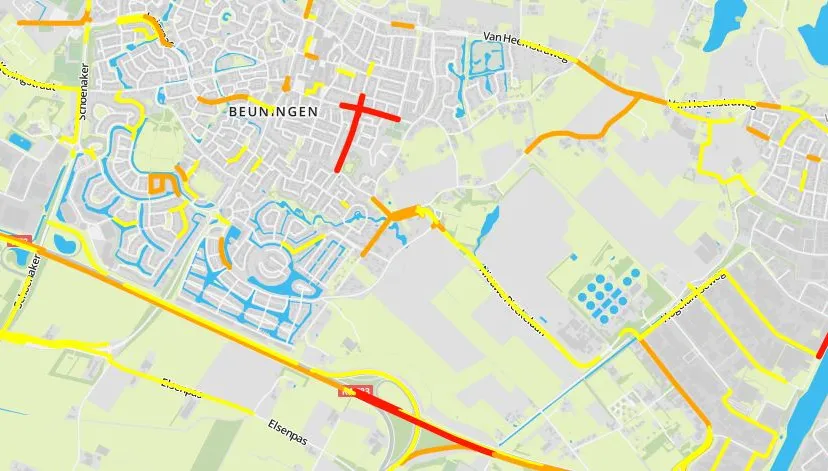 gevaarlijkste wegen gemeente beuningen