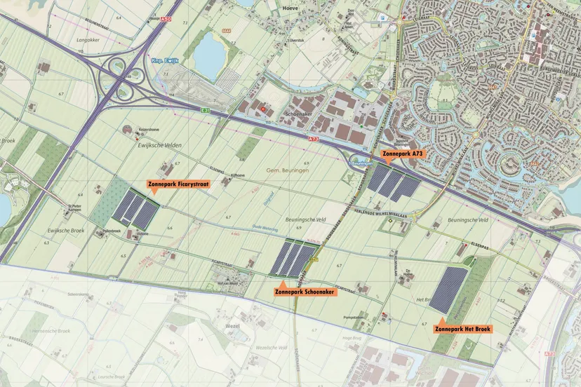 overzicht zonneparken nieuwsbrief
