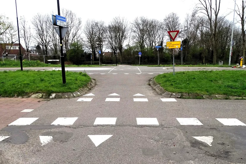 foto 17 3 2024 66 nieuwe verkeersborden geplaatst op de plesmanweg voor de oversteek van de gladiolenlaan kopieren