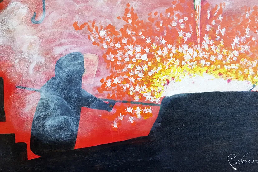 lucasgilde schilderij hoogovens 100 jaar 1