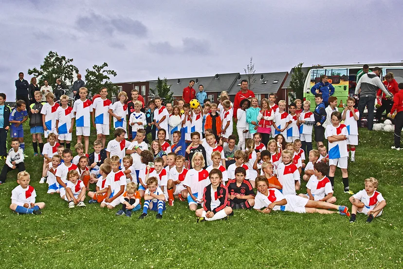 voetballen vlaskamp groepsfoto banner