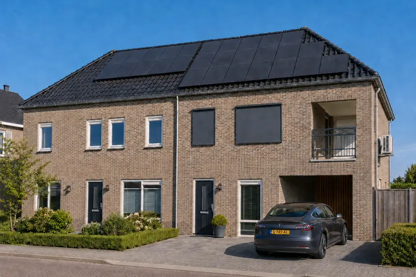 Woning met zonnepanelen, warmtepomp en elektrische auto
