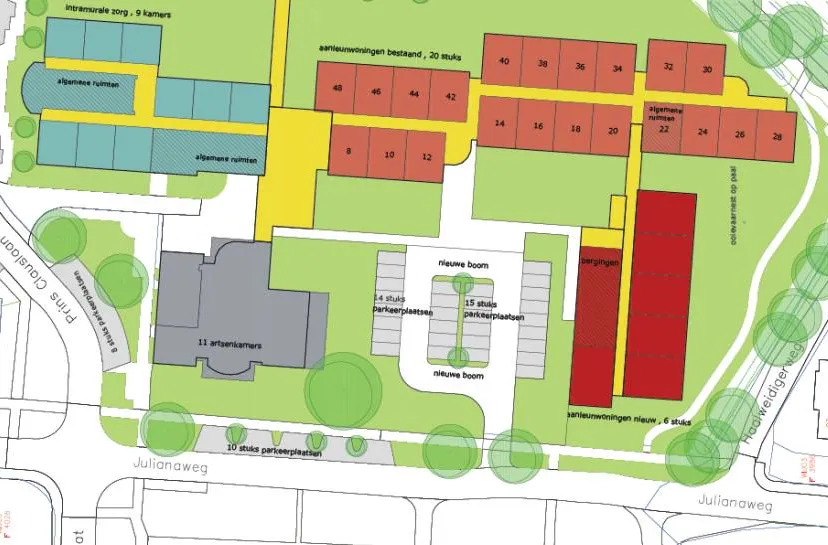 de wijk plan woningen dunninghe kaart