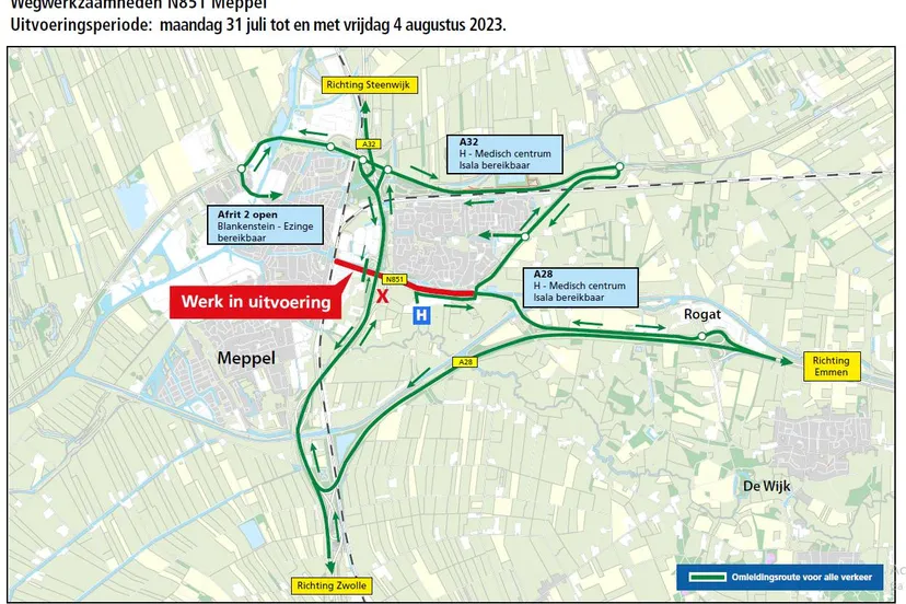 rogat meppel omleidingsroutes