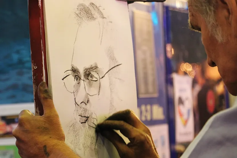 scala workshop gekleurd grijs portret tekenen schilderen