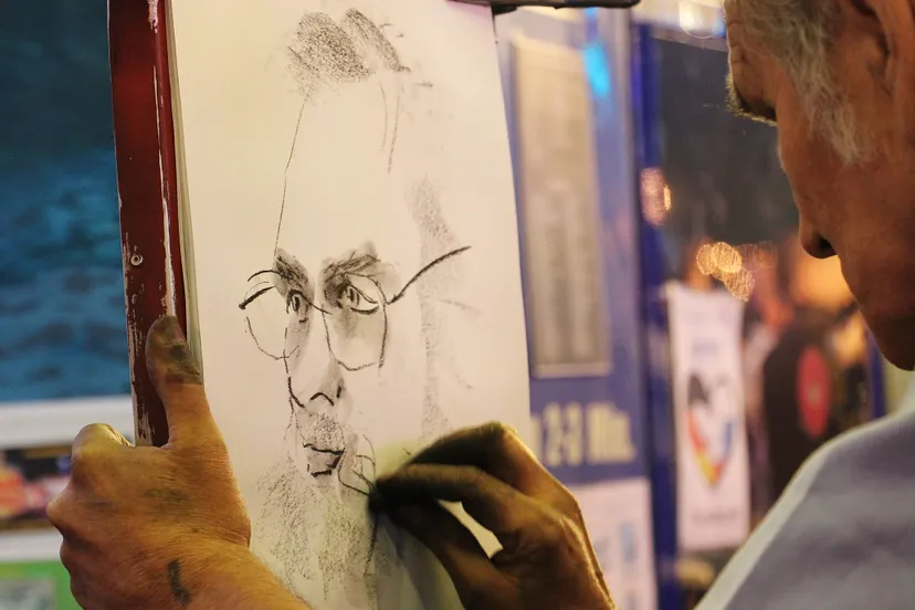 scala workshop gekleurd grijs portret tekenen schilderen