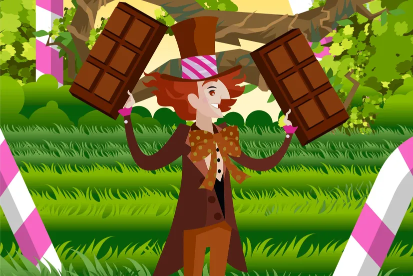 sjakie en de chocoladefabriek scala rechtenvrij beeld