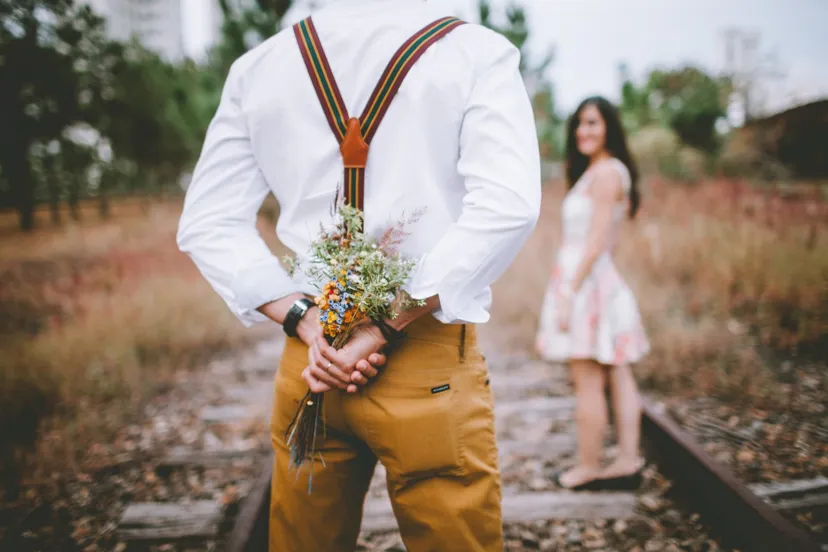 adult blur bouquet boy close up couple date fashion 916973jpgd