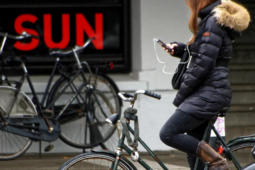 girl bike bicycle iphone music earphones texting mobile phone 856329jpgd