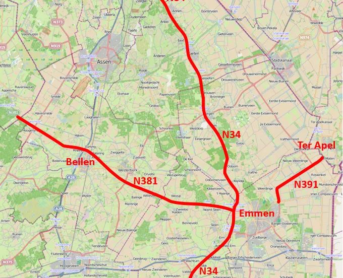 emmen-provincie-kaart-wegen2