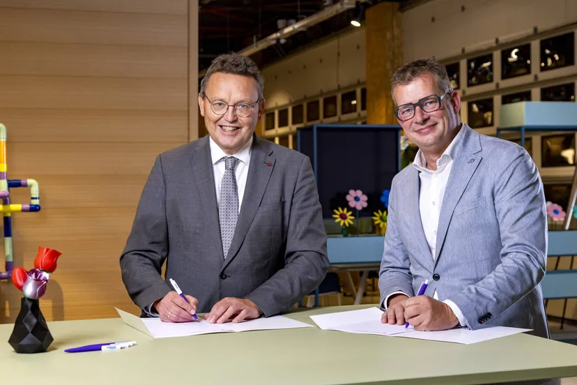 Jouke de Vries - voorzitter college van bestuur Rijksuniversiteit Groningen en wethouder Raymond Wanders