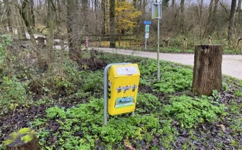 afgesloten prullenbak druten