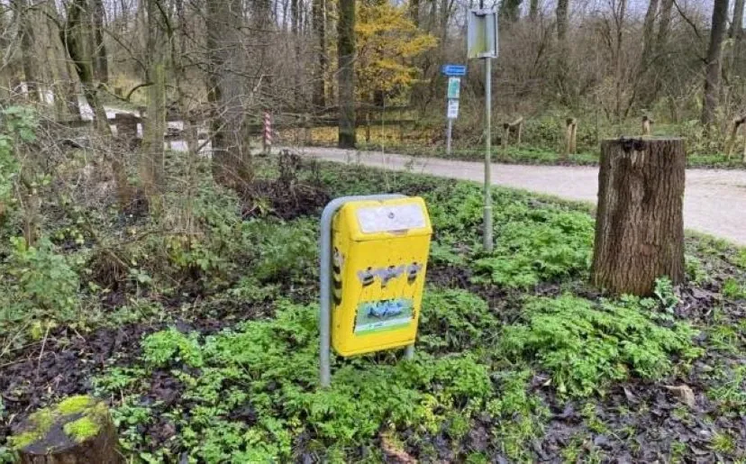 afgesloten prullenbak druten