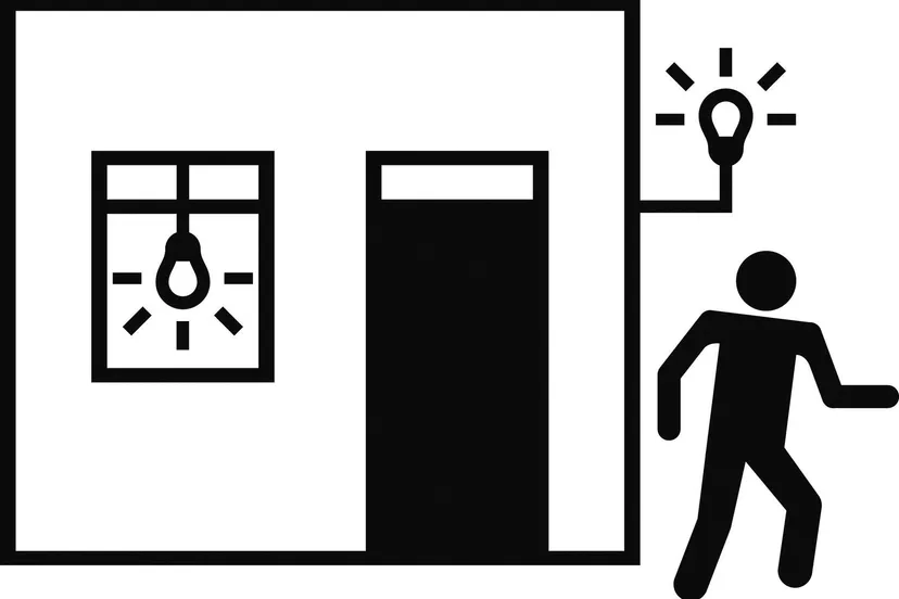 avondje weg licht aan en deur op slot