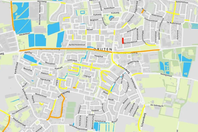 gevaarlijkste wegen gemeente druten