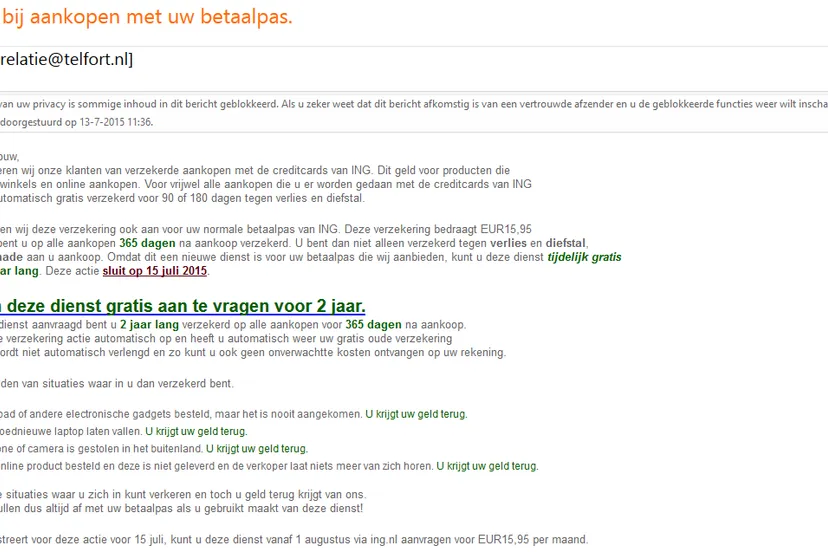 spammail ing 13 juli 2015