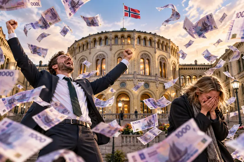 Pengeslør foran Stortinget