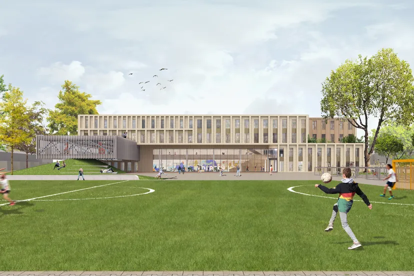 schetsontwerp van nieuwe het streek lyceum