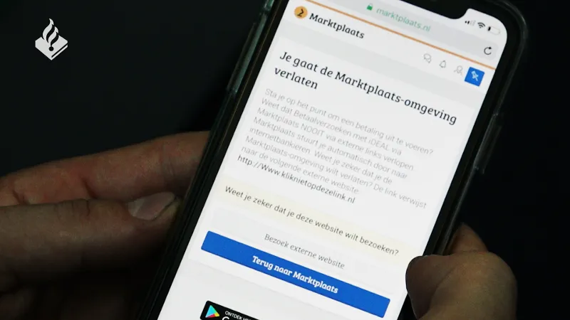 waarschuwingsscherm marktplaats