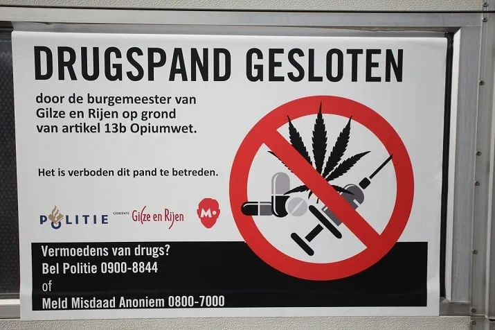drugspand gesloten