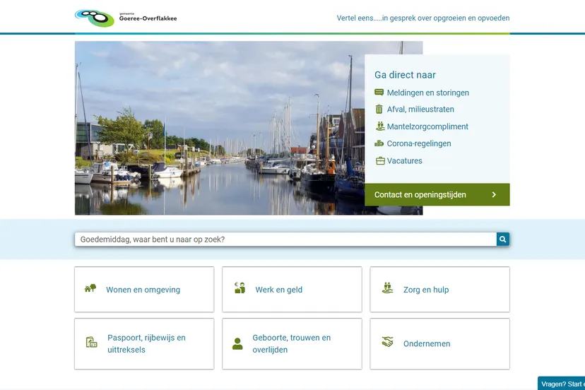 homepagina van de nieuwe gemeentelijke website