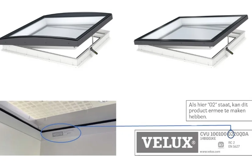 velux daklicht waarschuwing