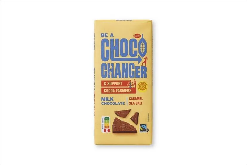 choco changer karamel zeezout 150 gram van aldi