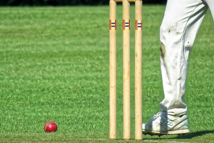 cricket ball and wicket at takeley cricket club ground essex england 02 cc by sa 40 wikipedia acabashi