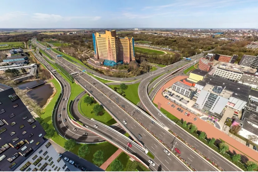 nieuwe verbindingsboog vrijheidsplein vanuit drachten