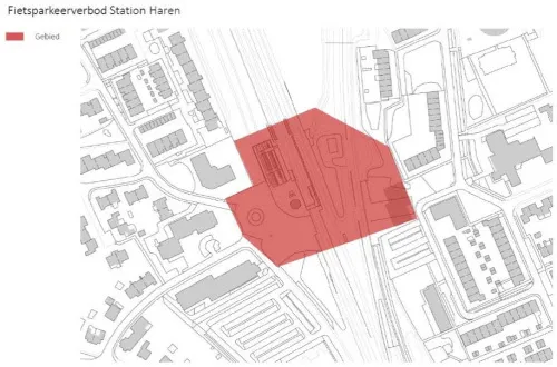 plattegrond fietsparkeren haren