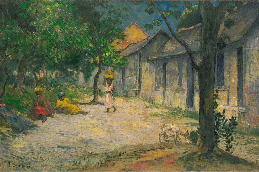 1280px paul gauguin village in martinique femmes et chevre dans le village google art project publiek domein gauguin