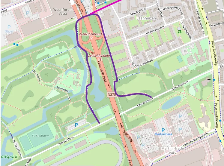 20 03 2023 kaartje omleiding fiets concourslaan aanpak ring zuid