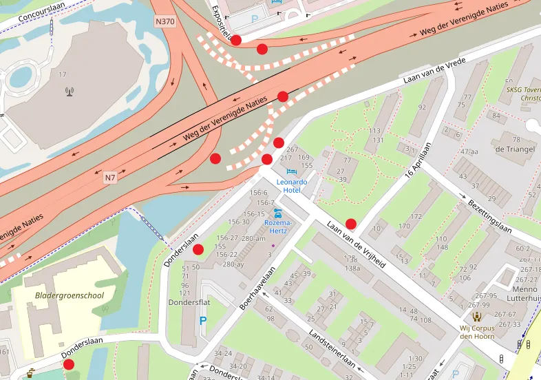 20220615 kaart peilbuizen corpus den hoorn aanpak ring zuid