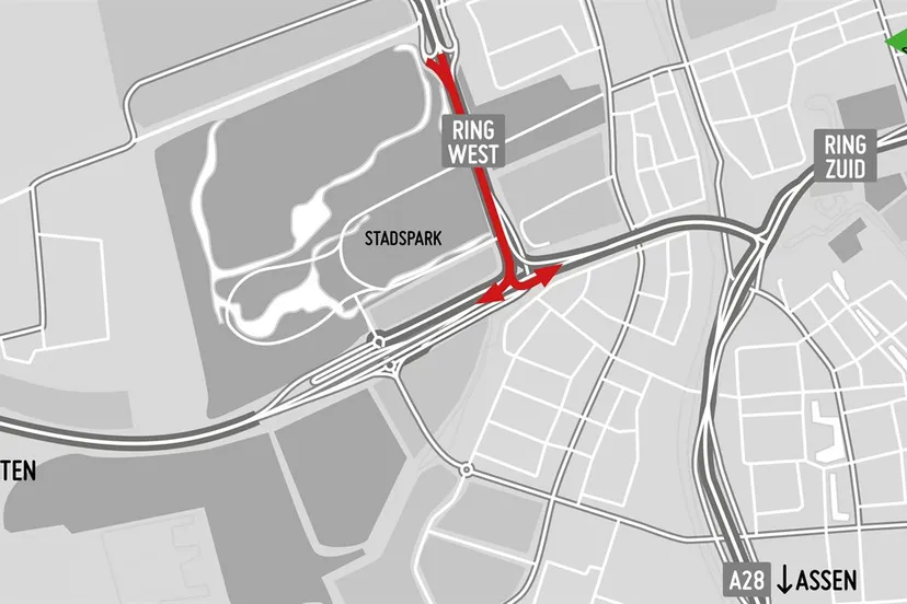 20240701 nachtafsluitingen vanaf 1 juli ring west kaart groningen bereikbaar