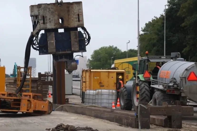 beeldcitaat aanpak ring zuid intrillen eerste damwandplank